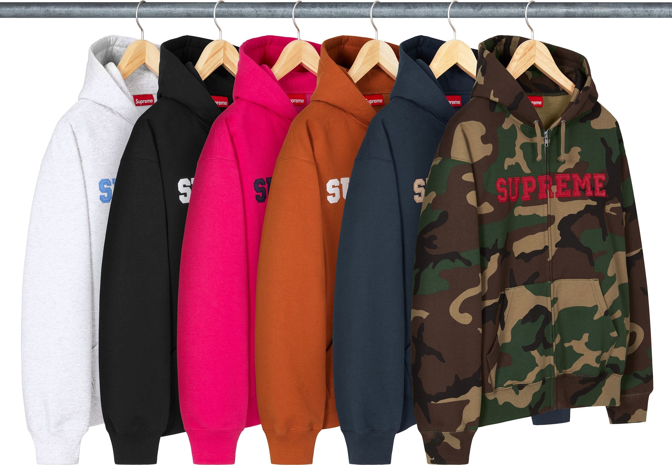 Collegiate Appliqué Zip Up Hooded Sweatshirt